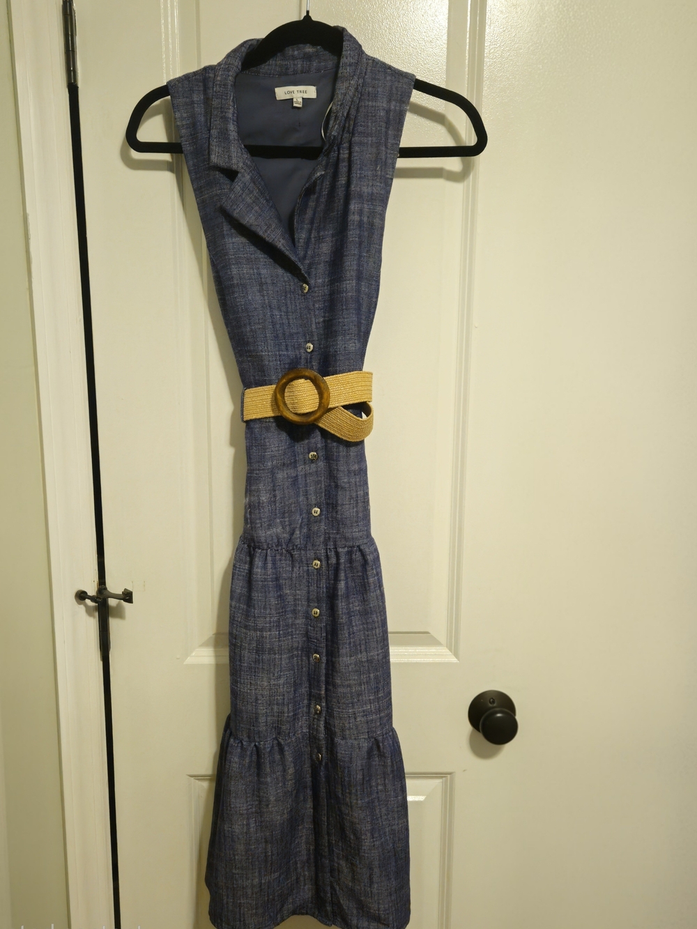 Linen Blend Blue Dress